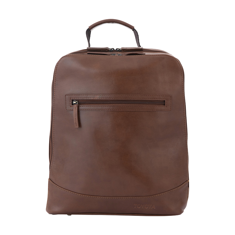 Toyota Brown Leather Backpack