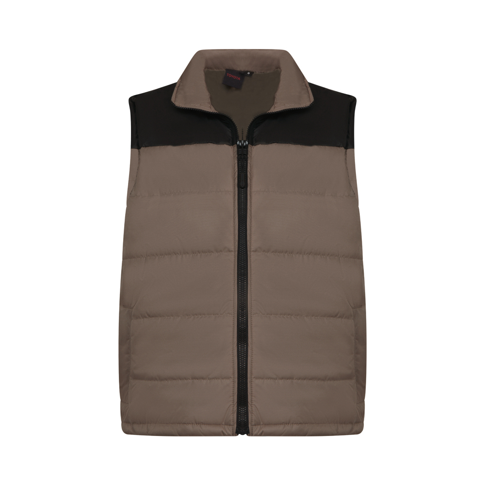 MENS STONE&BLK PUFFER GILET