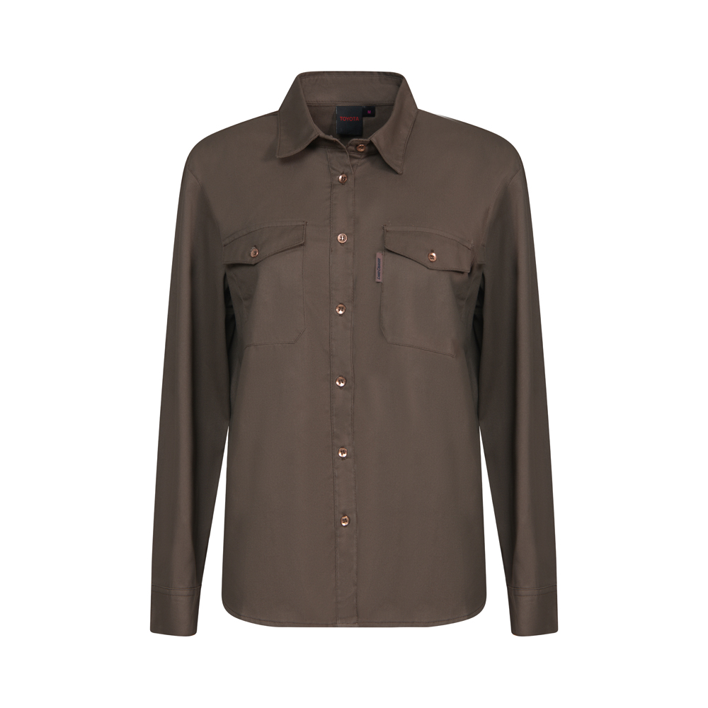 LADIES BROWN CANVAS SHIRT