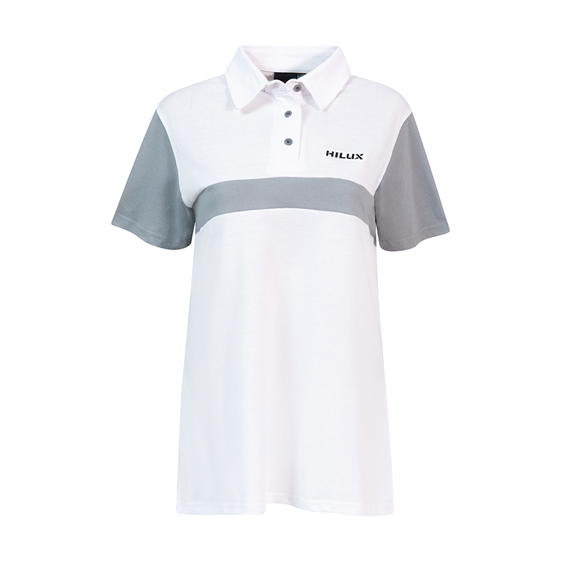 HX Ladies Wht & Grey Golf Shirt
