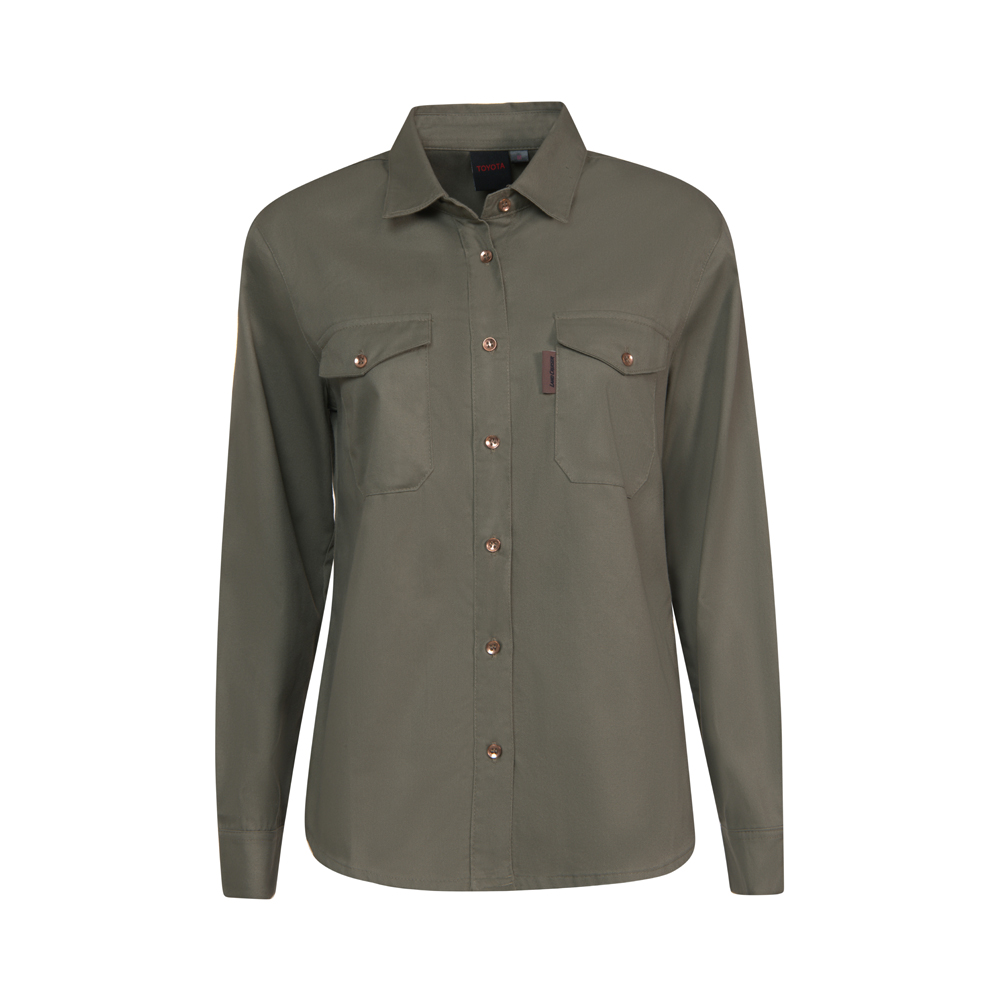 LADIES GREEN CANVAS SHIRT