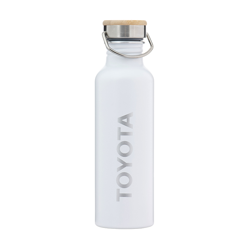 Toyota White Aluminum Water Bottle