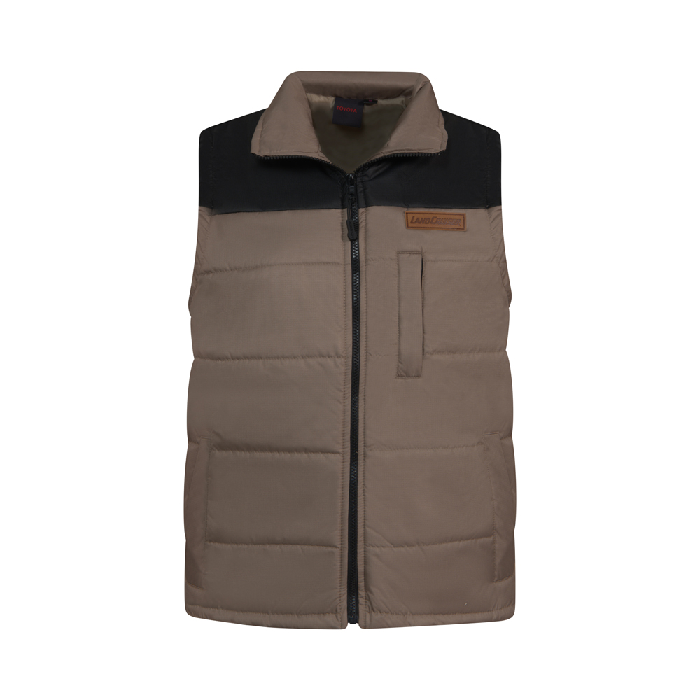 LADIES STONE&BLK PUFFER GILET